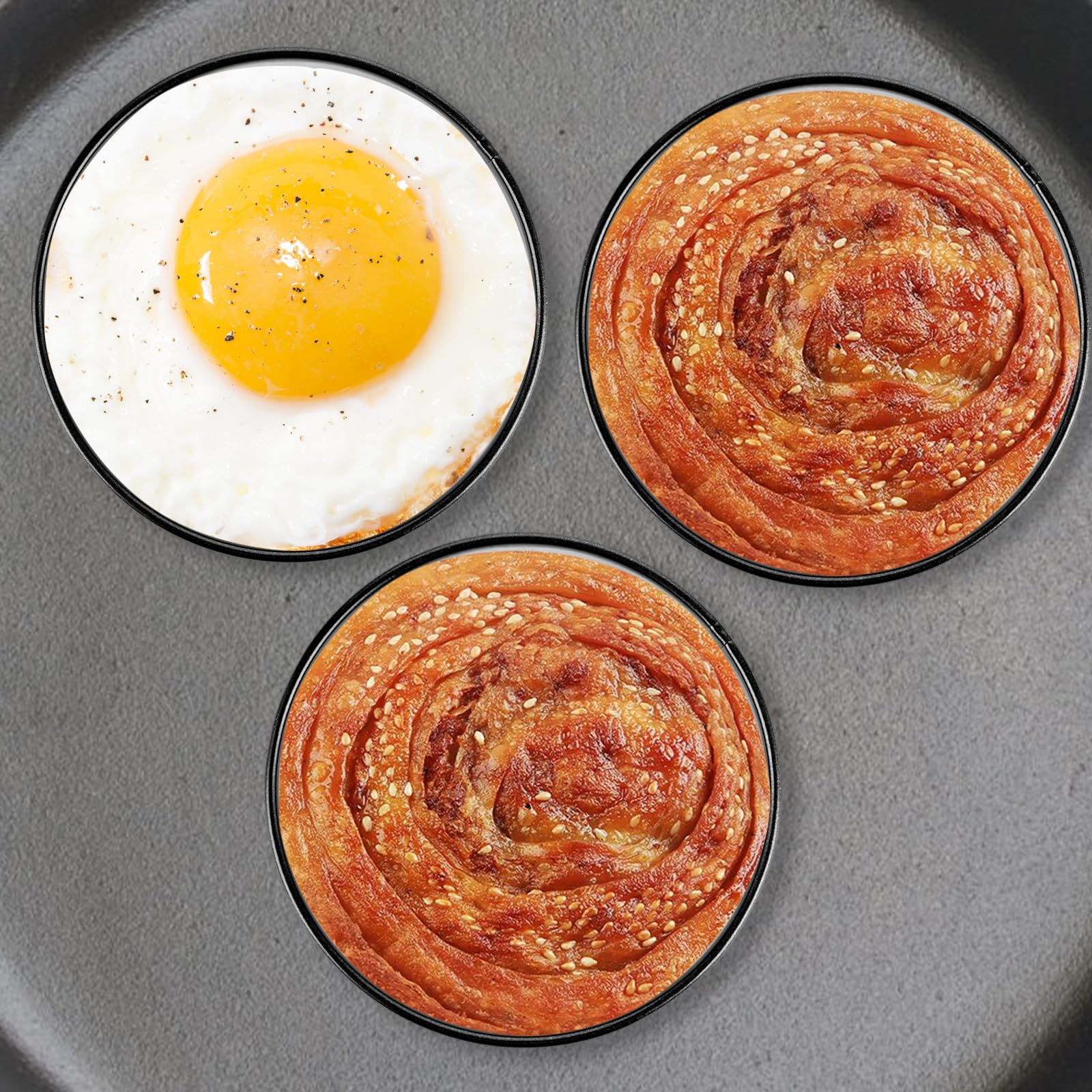 6 Stück Crumpet Ringe Pancake Form Ø10cm, Crumpet-Formen Antihaft, Pancake Form Tarte Ring, Kuchenform Spiegeleierformen Muffinringe für Spiegelei, Pfannkuchen,Crumpets