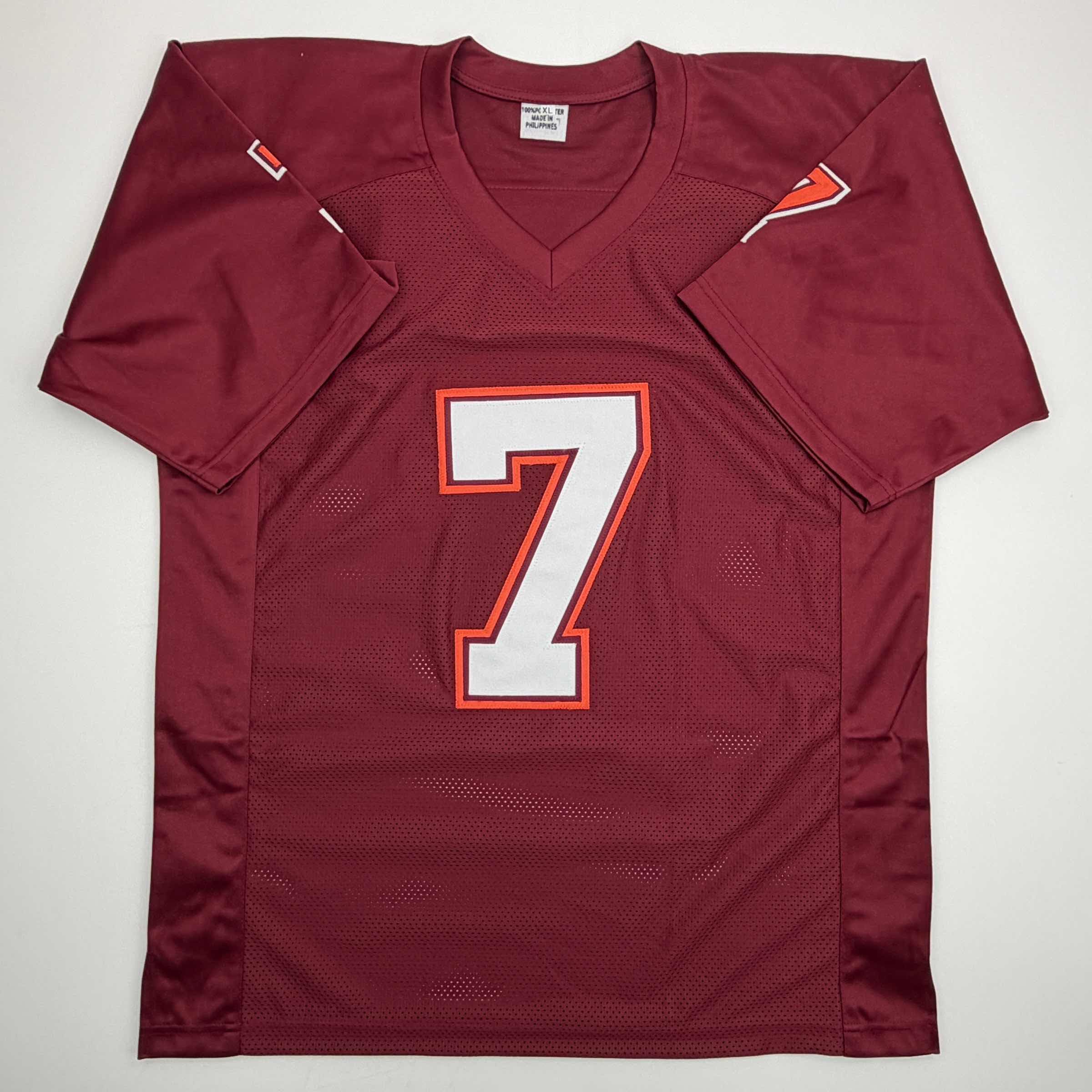 Autographed/Signed Michael Mike Vick Virginia Tech Maroon College