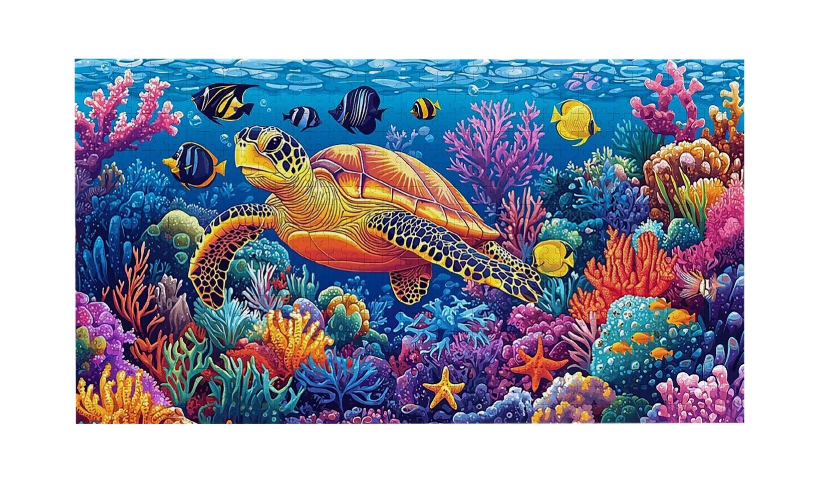 Puzzle dla dorosłych 1692 sztuk, koral żółwia morskiego puzzle, trudne, wymagające, puzzle idealnie pasują, napis na plecach, prezent dla seniorów (179x31cm) v-290