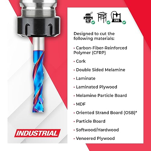 Miniatura 19 de Amana Tool Spektra Extreme Tool Life - Broca de carburo sólido CNC de compresión en espiral, 46010-K, 3/8 D x 1-1/8 CH x 3/8 vástago x 3 pulgadas