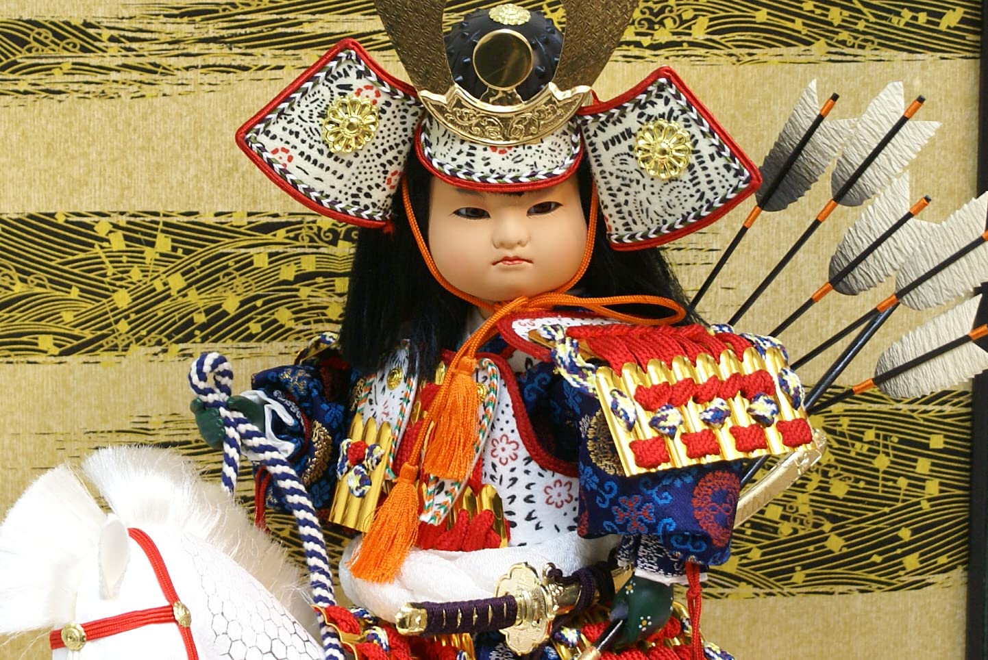 Amazon | 【五月人形】久月作 子供大将「馬乗大将」武者人形ガラス 