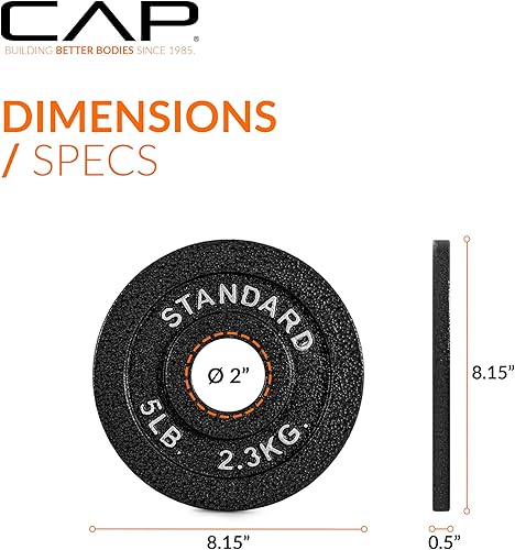 Miniatura 78 de CAP Barbell Placa de peso olímpica de 2 pulgadas Múltiples opciones