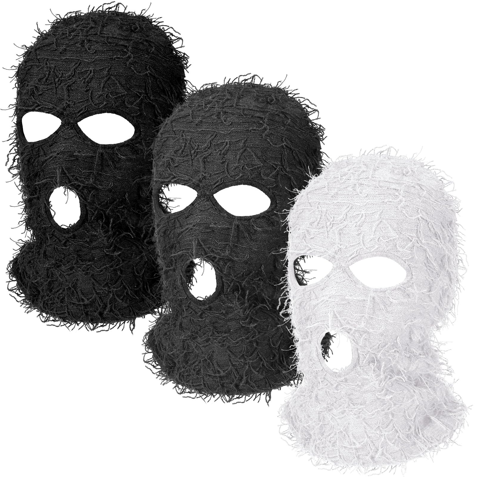 BBTOPack of 3 3 Hole Balaclava Winter Full Face Cover Ski Masks Hip Hop Balaclava Masks