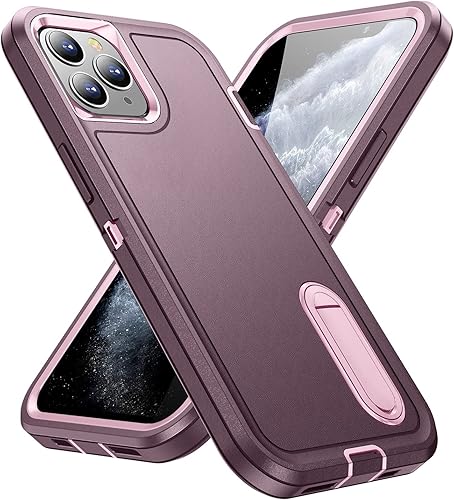 IDweel Funda para iPhone 11 Pro Max con soporte integrado, protección de alta resistencia, a prueba de golpes, antiarañazos, ajuste delgado, funda