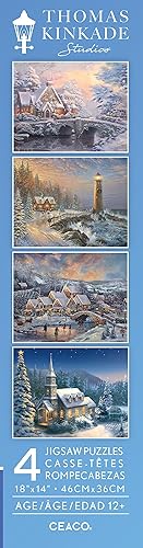 Miniatura 12 de Ceaco - Paquete múltiple 4 en 1 - Thomas Kinkade - Holiday - (4) rompecabezas de 500 piezas