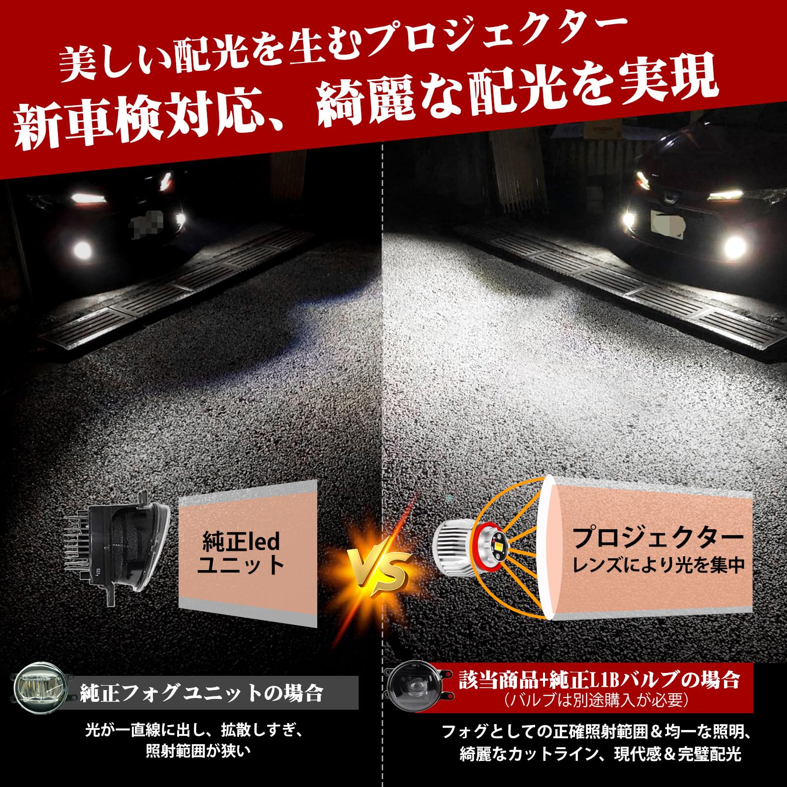 Amazon | フォグランプ ユニット トヨタ専用 後期型 L1Bバルブ 純正