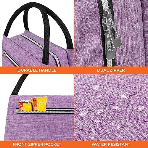 Miniatura 5 de opux Lonchera para mujer, bolsa de almuerzo aislada, hielera suave para niñas, niños, trabajo, escuela, oficina, picnic, para adultos, mediano,