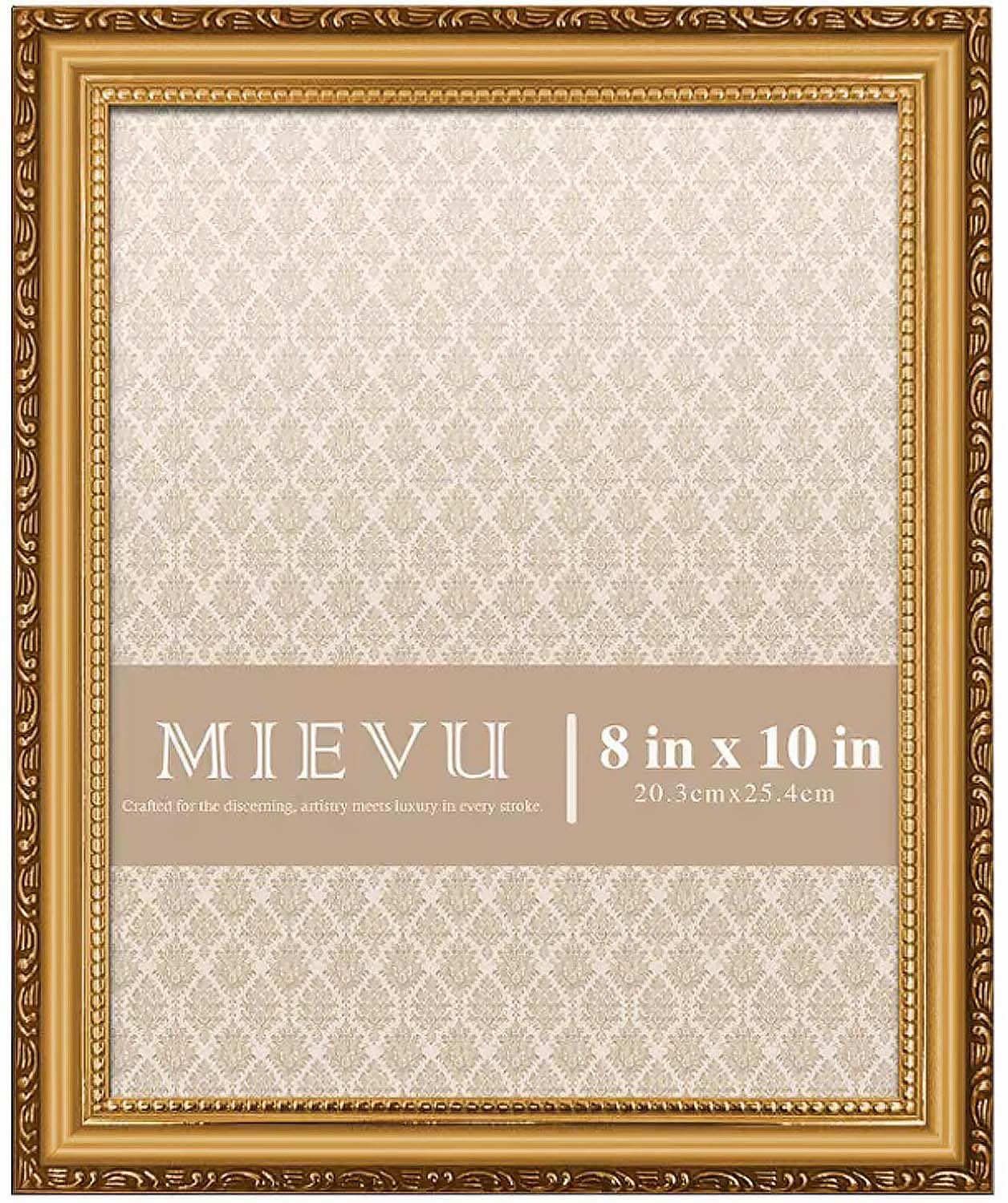 8×10 Picture Frame Gold - Picture Frames for Wall Hanging And Tabletop Display, Ornate Photo Frame for Poster,Vintage Frames,with Durable Plexiglass