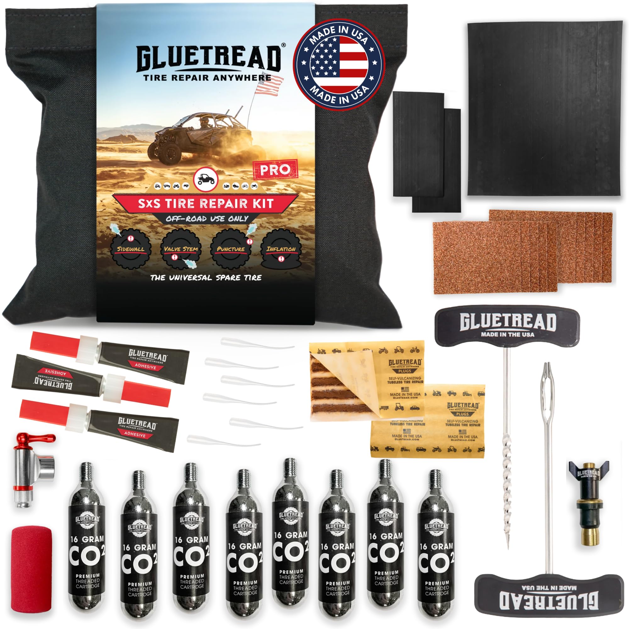 Amazon.com: GlueTread SxS Pro Tire Repair Kit Ultimate Off-Road