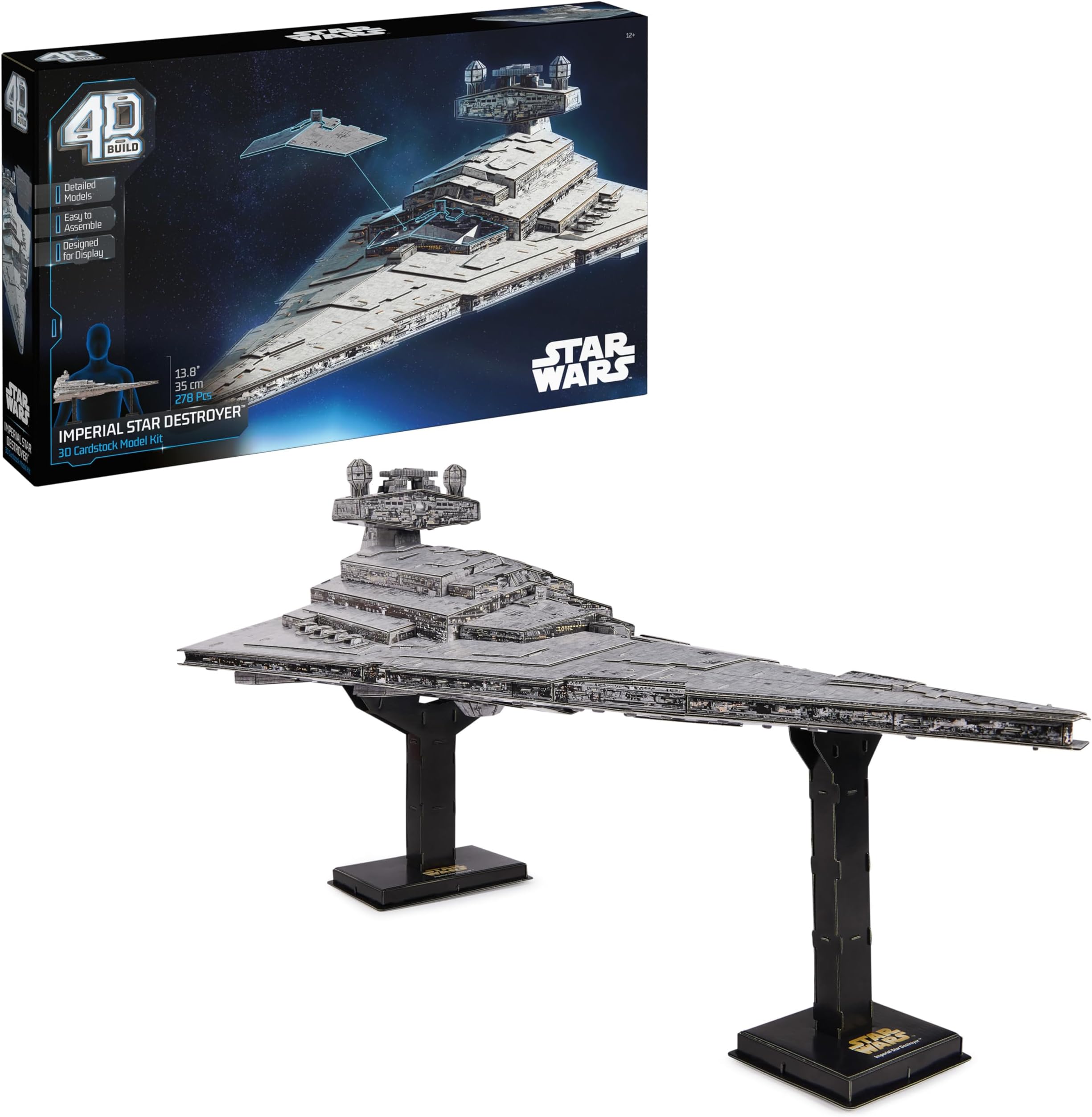Star Wars Deluxe Imperial Star Destroyer 3D Model Kit, Star Wars Collectibles & Desk Decor, Adult Puzzle, Building Toys, 278 Pieces, 3D Puzzles, Gift Ideas for Ages 12 & Up
