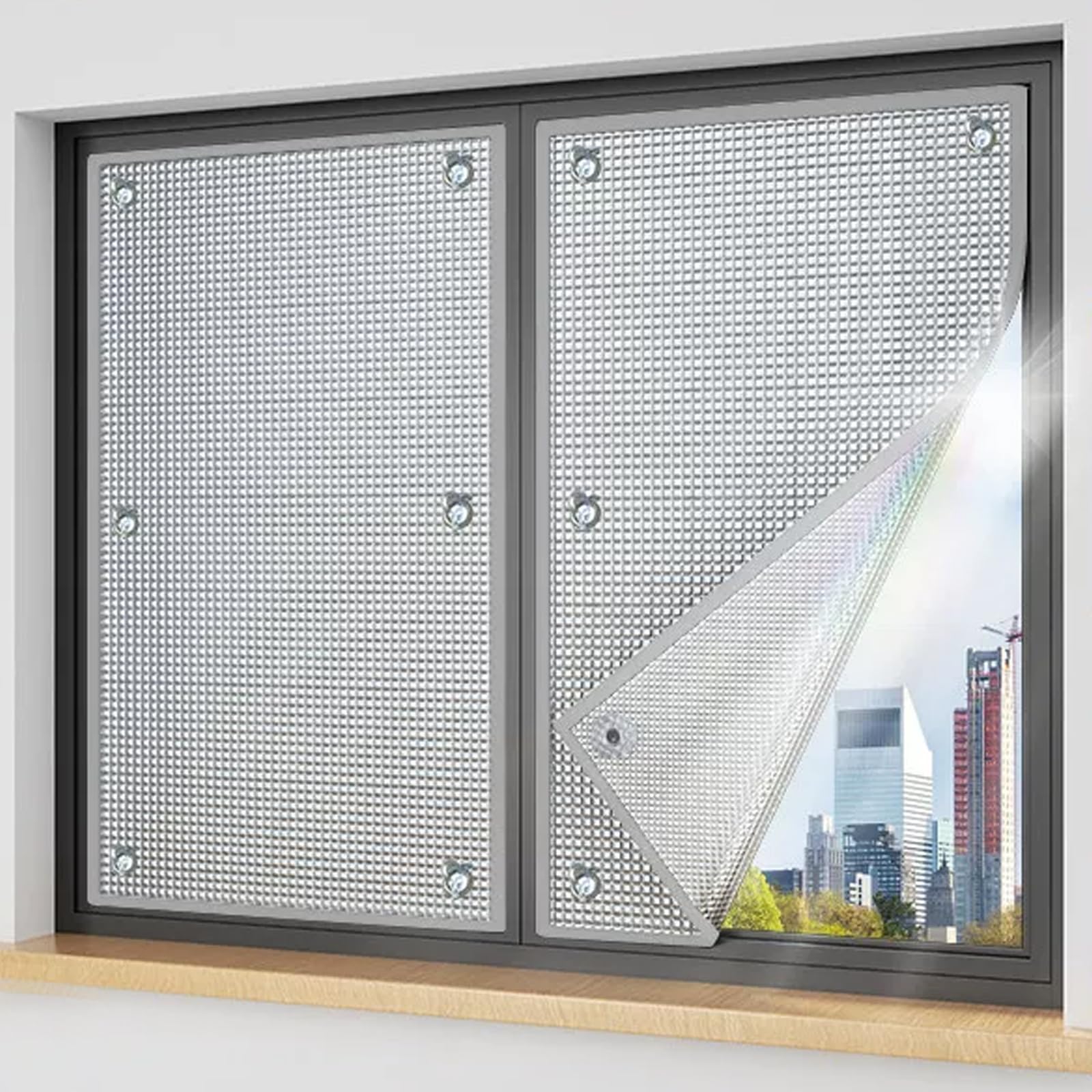 Heat Control Self-Adhesive Privacy Window Tint Film for Home,Living Room,Office,Bathroom,Blackout Window Film,Sun Room Aluminum Foil Insulation Foil Easy to Clean (100x120cm)