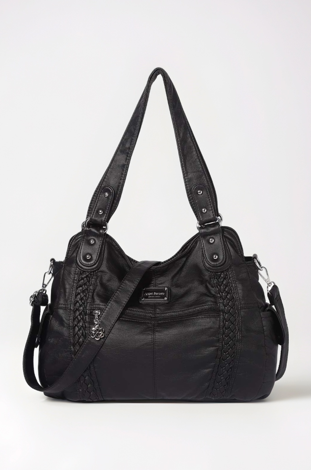 Angel Barcelo Roomy Fashion Hobo Womens Handbags Ladies Purse Satchel Shoulder Bags Tote Washed Leather Bag