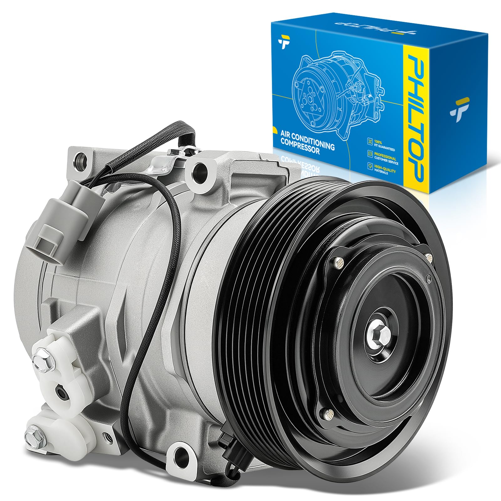 PHILTOP 68332 NEW AC Compressor w/Clutch for RAV4 2001-2005 2.0/2.4L
