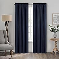 Vista 55 de Eclipse Cortina Extra Ancha con Ojales, Kendall Panel de Cortina para Puerta Corrediza de Patio, Cortinas con Textura Sólida de Aislamiento Térmico