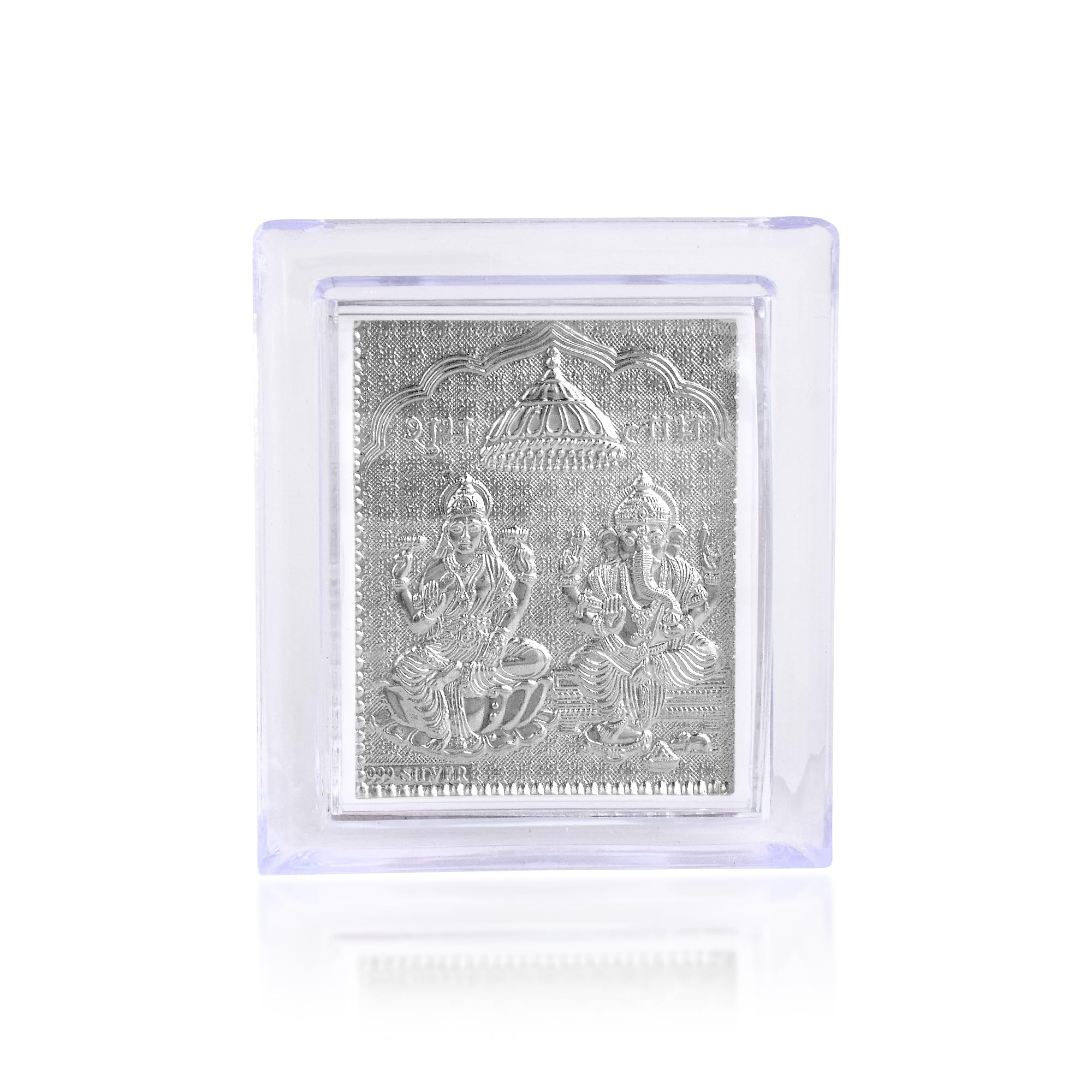 Superstore18 Pure .999 Silver foil Lakshmi Ganesh Stand photo frame Home decor Hindu Spiritual show piece all occasion bulk corporate gift puja item (SST3523STRR)