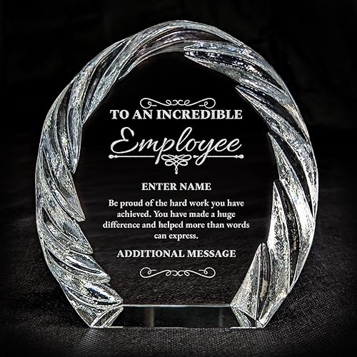 Miniatura 46 de Premio personalizado grabado con láser, diseño grabado con láser, agradecimiento, añade tu propio texto, incluye caja de regalo, premio al empleado