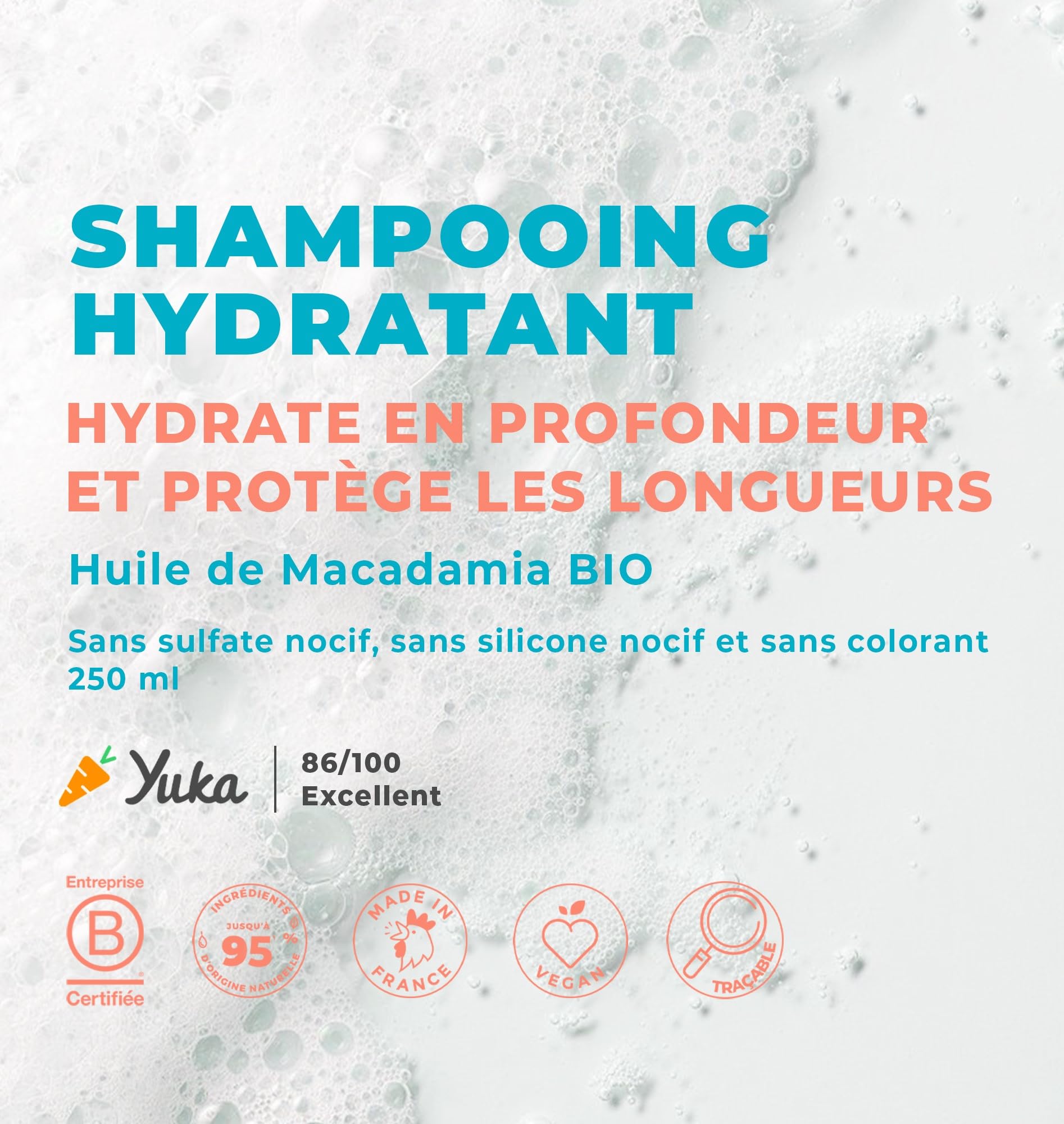 Energie Fruit Shampooing Monoi et Huile de Macadamia Bio 250ml Vegan, NC, 250 Milliliters - Image 2