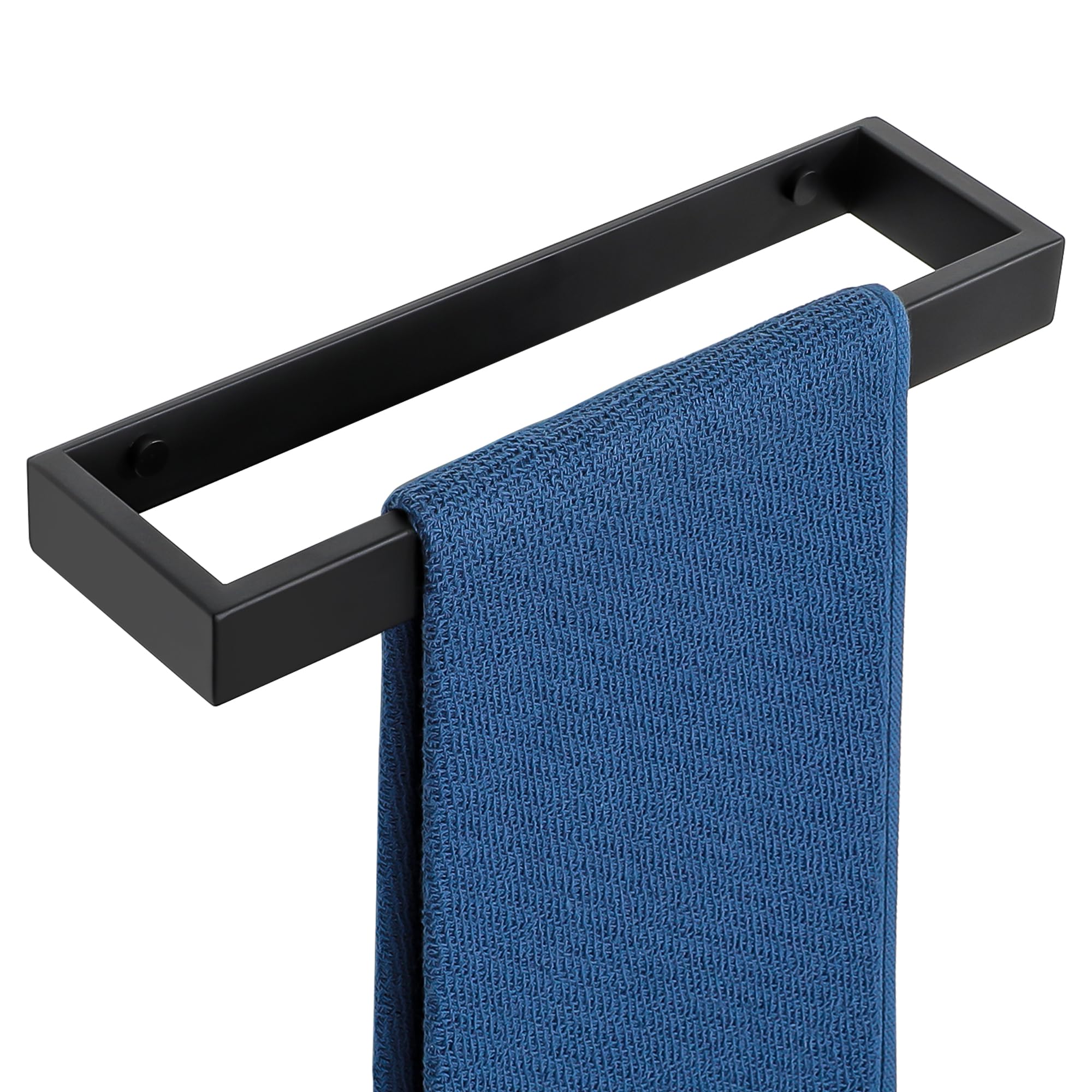 SAYAYO Toallero Negro Toalleros de Baño Sin Taladro Colgador Toalla Baño Adhesivo Acero Inoxidable Toallero Baño Adhesivo para Baño y Cocina 30cm, Instalaciones Perforadas y Autoadhesivas