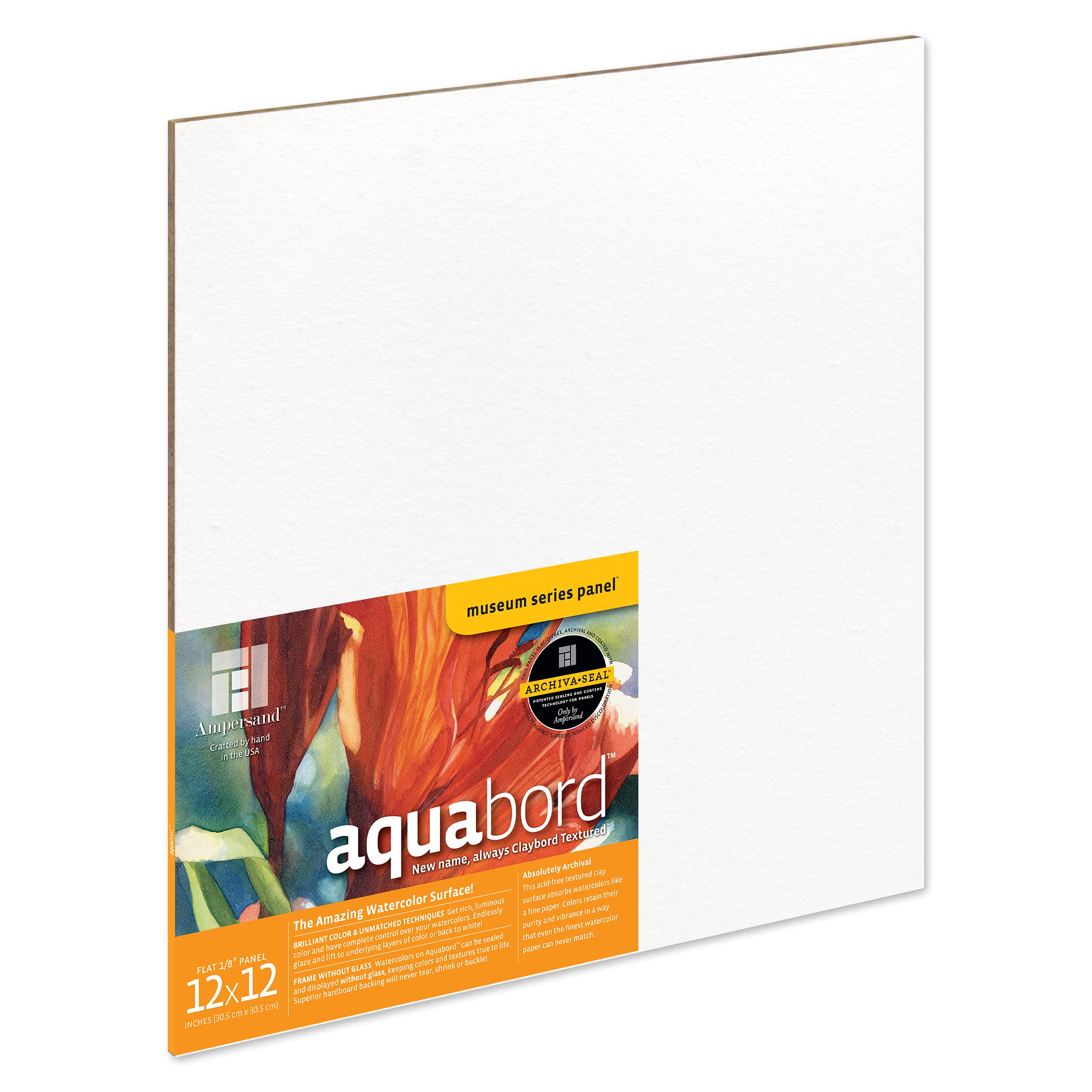 Ampersand Art Supply Museum Series Aquabord, Paper, 1/8 Inch Flat Profile, 12" x 12"
