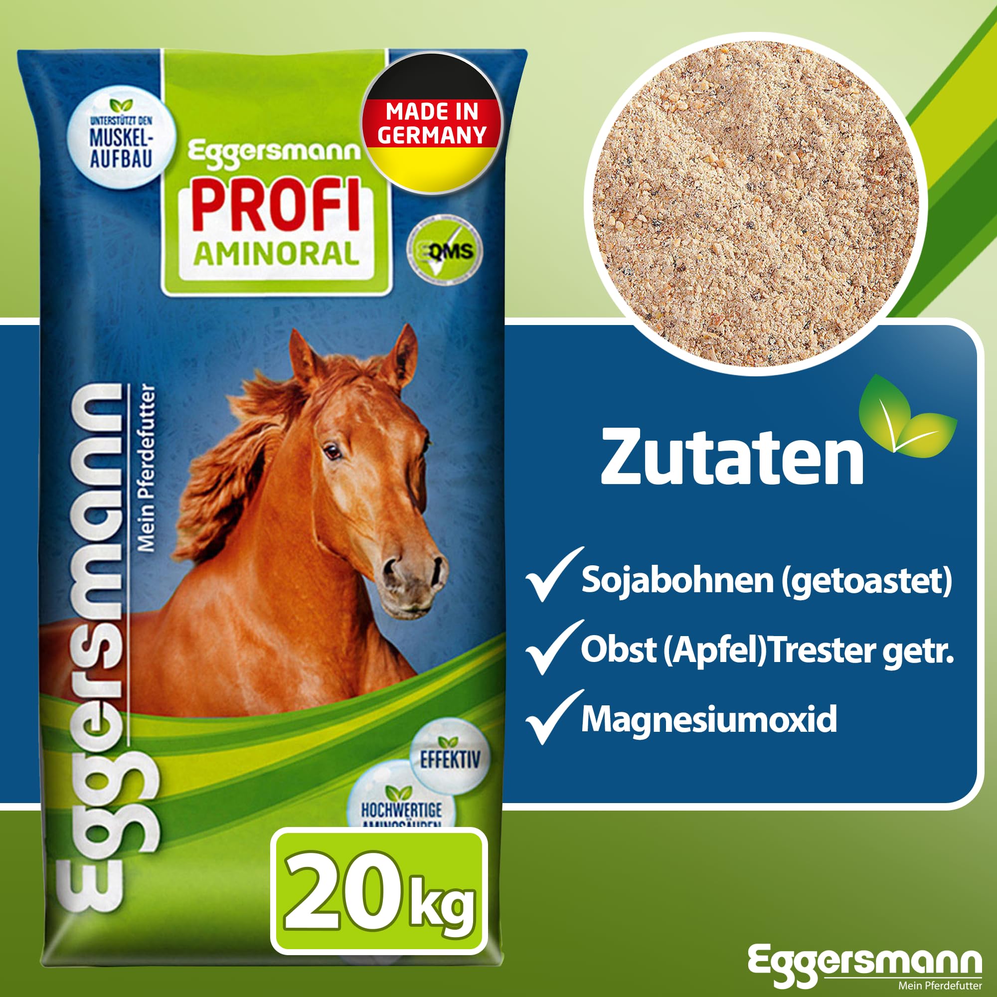 Eggersmann Mein Pferdefutter Profi Aminoral 20 kg Konzentrat mit essentiellen Aminosäuren Ergänzungsfuttermittel für Sportpferde
