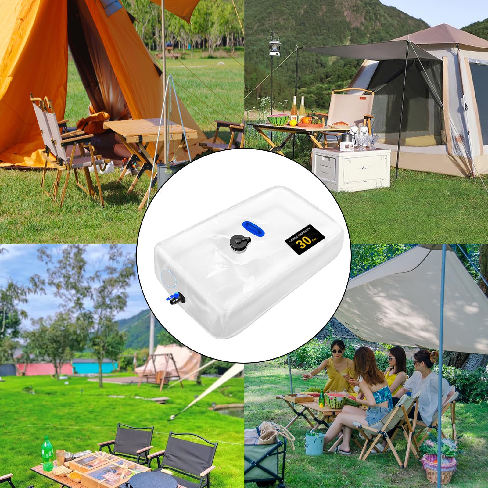 Outdoor Portable Water Bag Folding Bucket Water Container Leakproof Pouches Water Storage Carriers Rainwater Bag