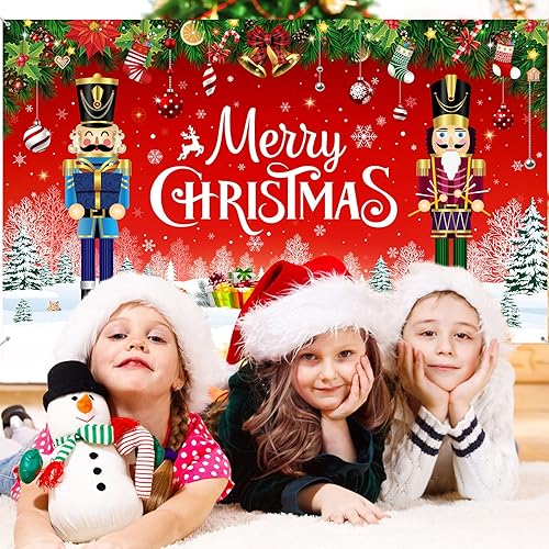 Miniatura 5 de Irenare Telón de fondo de Navidad con texto en inglés "Merry Christmas", decoración de fiesta, fotografía de Navidad, accesorios de fotografía para