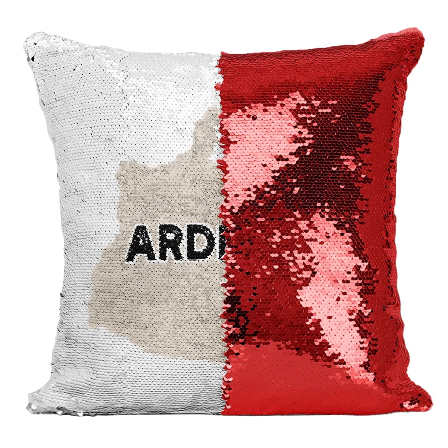 Housse Coussin Sequin Rouge Carte Ardennes 08 Rompre Monotonie Déco Salon