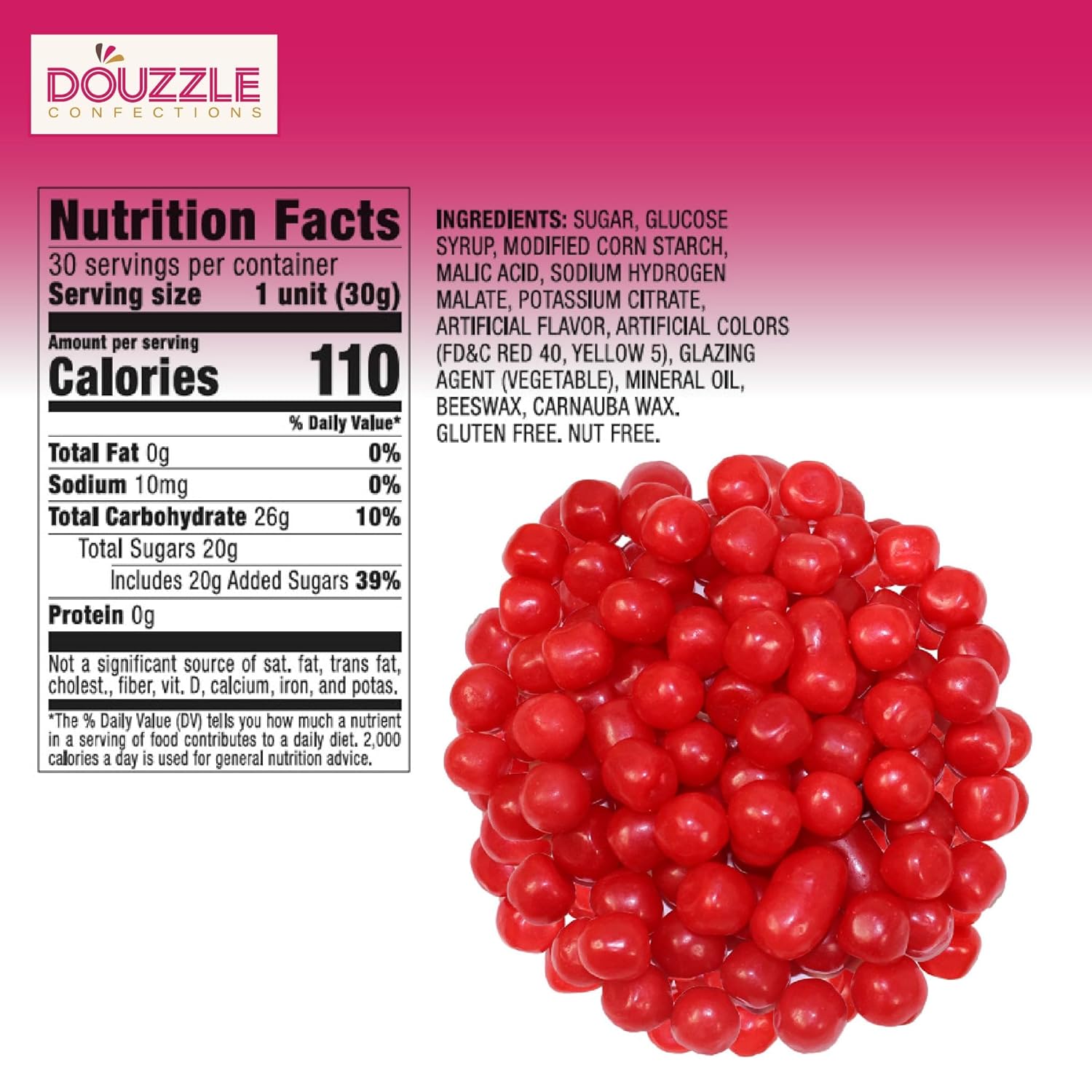 DOUzzle Easter Sweet Treats, Cherry Sours Red Candy Balls, Original Chewy Candies, Mini Packs (30 Count) Individually Wrapped, Party Favor, Goodie Bag & Pinata Filler - Kosher