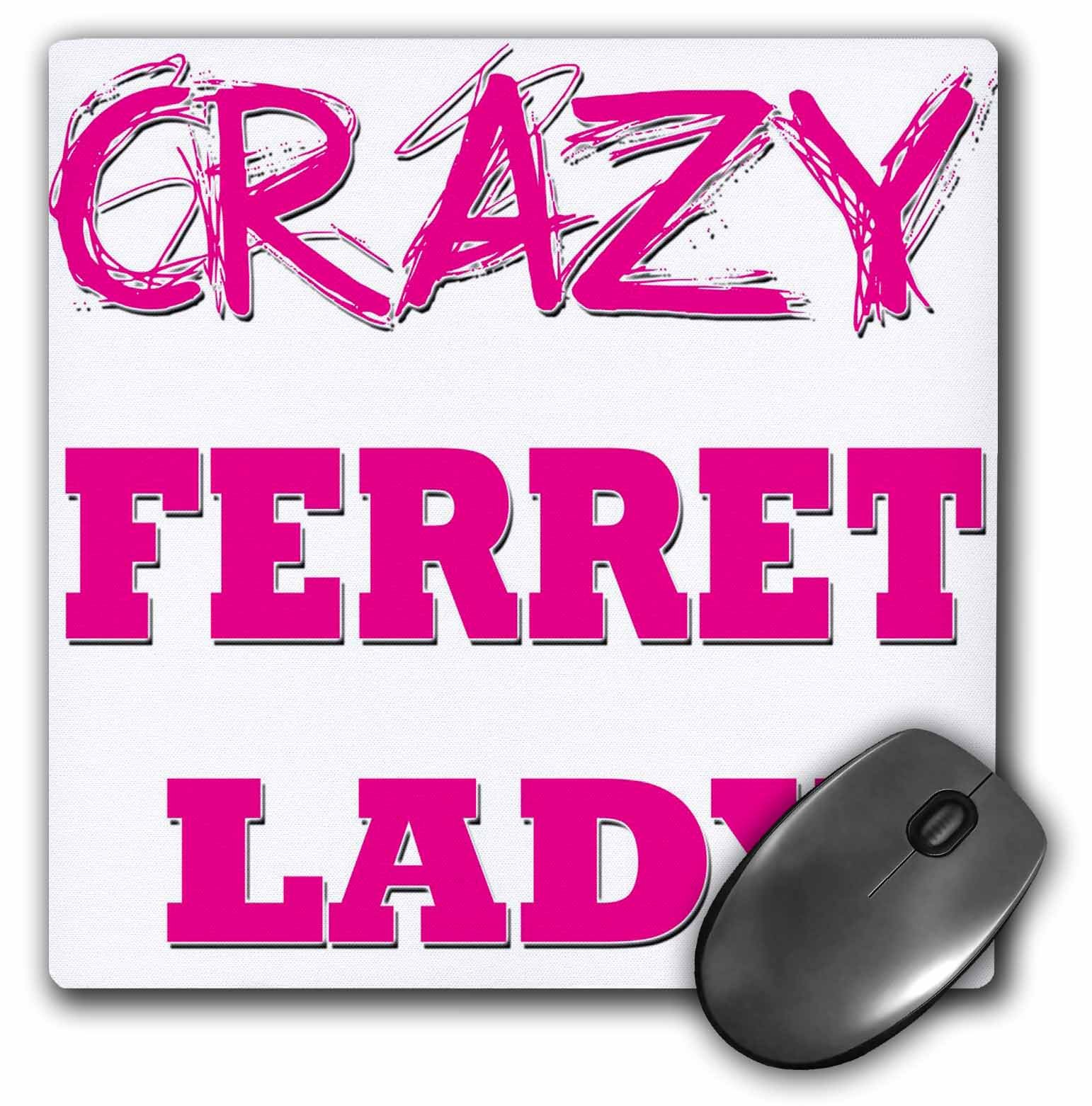 3dRose Crazy Ferret Lady Mouse Pad (mp_175041_1)