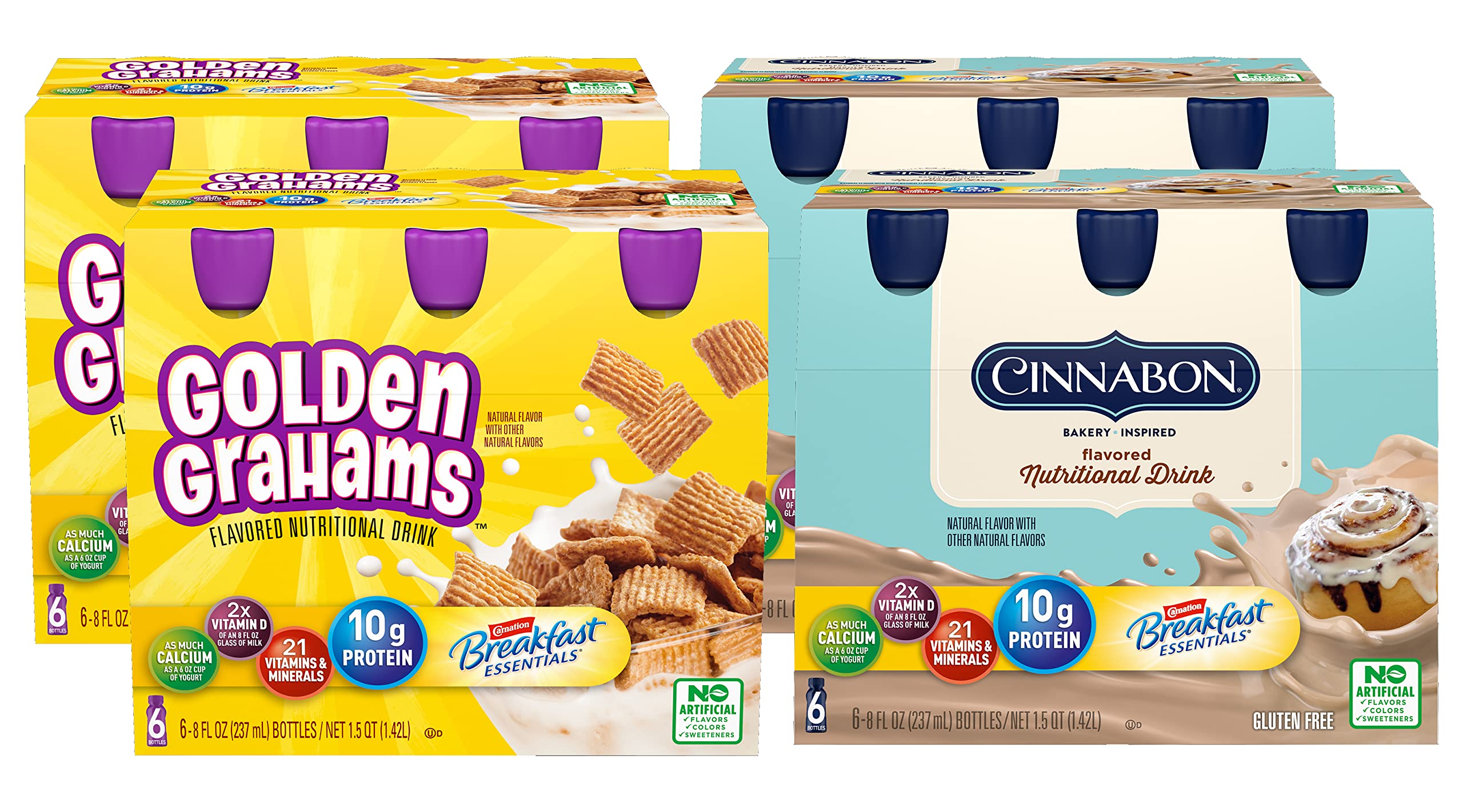 Carnation Breakfast Essentials Flavored (Variety Pack, 6 Count (Pack of 4))