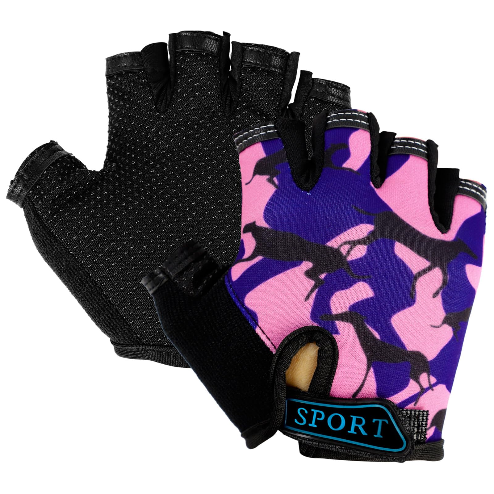 Guanti Da Bici Mezze Dita Con Gel Per Bambini 6-12 Anni - Antiscivolo E Imbottiti - Foto 12