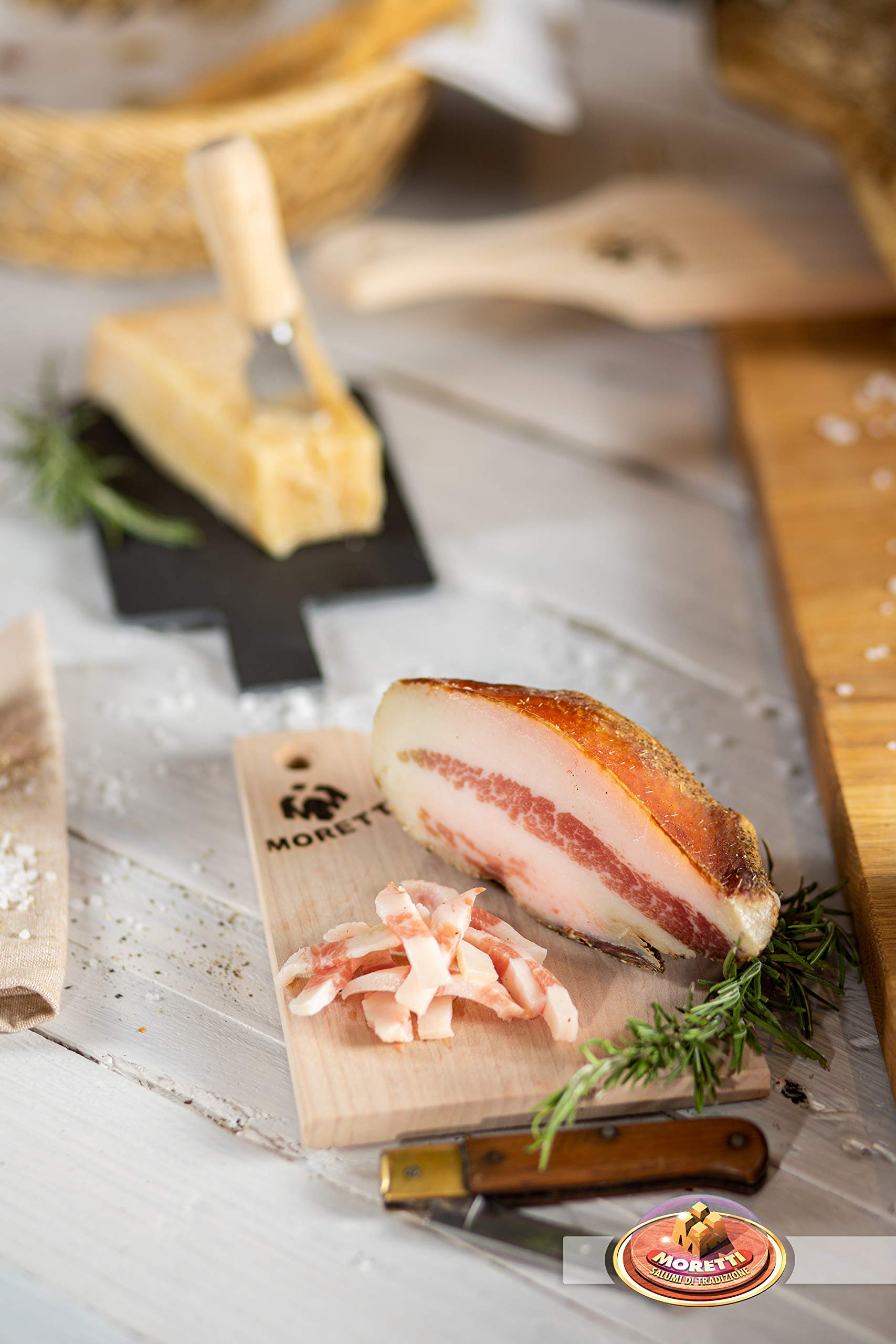 Moretti® Joue de porc assaisonnée | saucisson traditionnel typique | spécialité gastronomique calabraise | emballé sous vide 800g / 900g environ |
