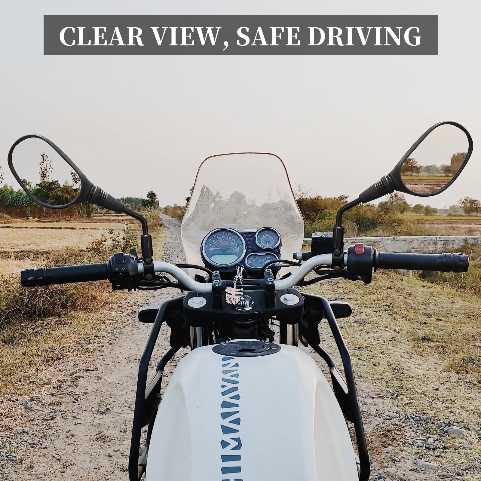 Zestaw lusterek motocyklowych M8 M10 z gwintem prawym i lewym, 2 sztuki, kompatybilne ze skuterem, skuterem, ATV, motorowerem, rowerem elektrycznym, 2 szt