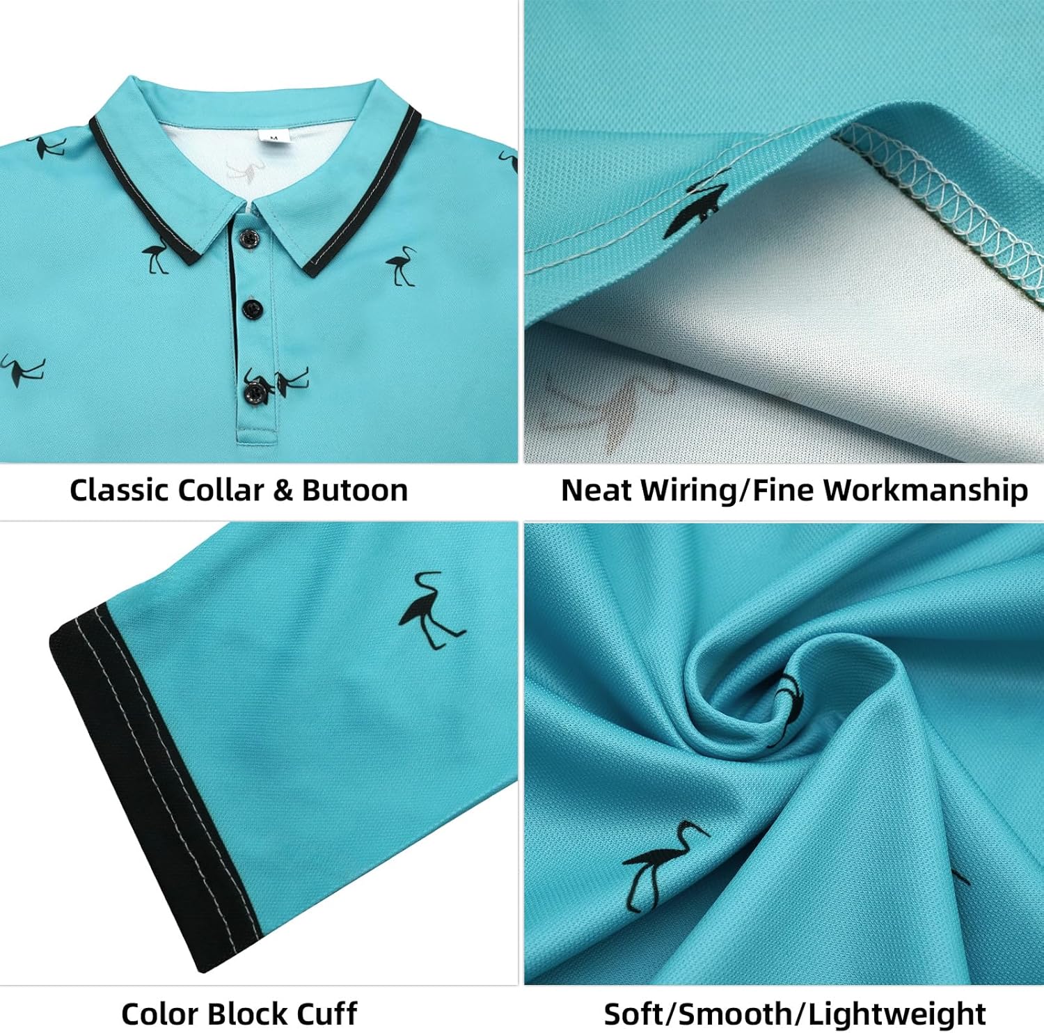 DEEX Men's Long Sleeve Polo Shirts 2025 Fashion Casual Polo T Shirt Slim Fit Shirt Collared Office Work Golf Polo Shirt - Image 3