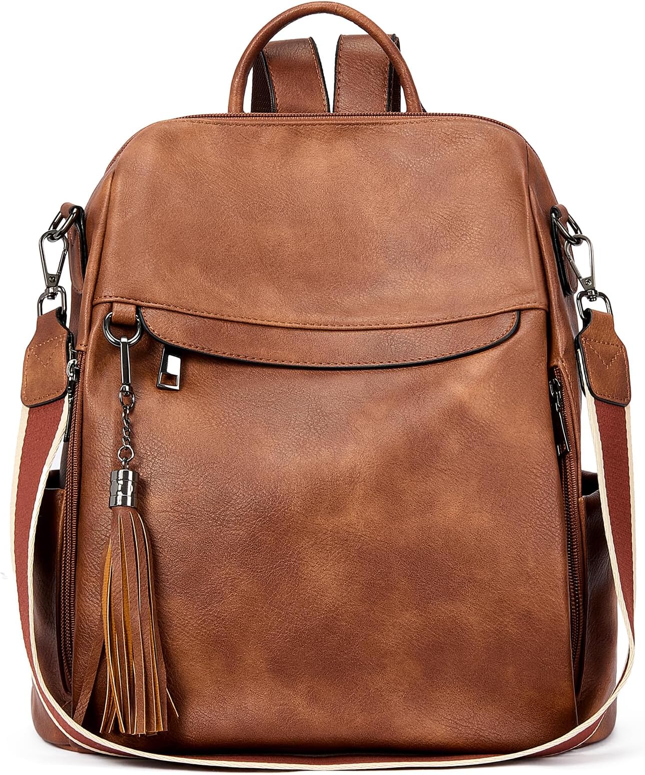 Backpack Purse for Women, PU Leather Anti Theft Travel Purse Shoulder Bags with Tassel