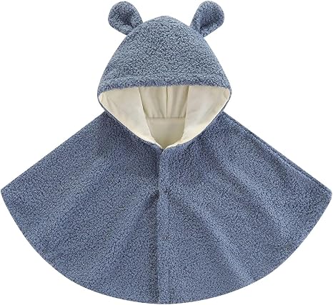 SONARIN Cape à Capuche Bébé Chaud Manteau D'Hiver Poncho Doux Épais 1-3 Ans - Coupe-Vent Veste Châle Mignon Pour Garçon Et Fille