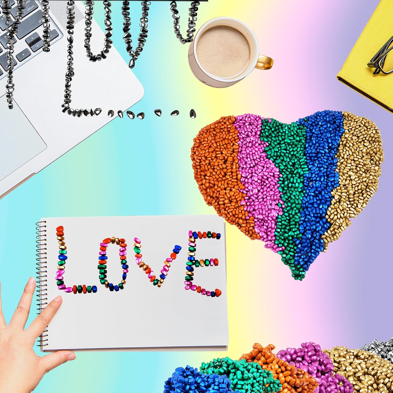 Magnetic Ferrite Putty Rock, More Than 500 Mini Weak Magnet Smooth Ferrite Pebbles, Small Magnetic Beads Fidget Adults Toys for Office,Tiny Magnet Balls Fidget Toys for Adults and ADHD