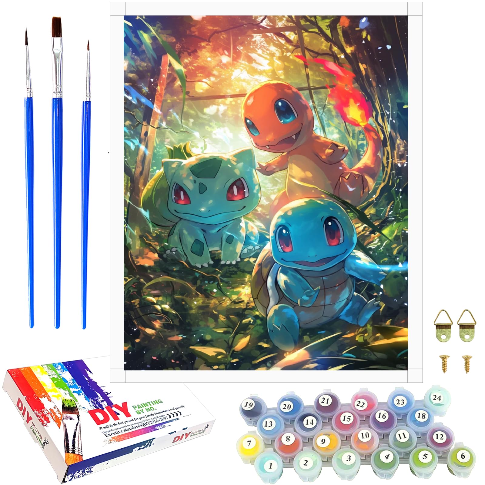 Malen Nach Zahlen Kinder Erwachsene Anfänger, Handgemalt Ölgemälde Kit für Mädchen Jungen ab 7 8 9 Jahre, DIY Anime Spielzeug als einen Kindergeburtstag Geschenk, Ohne Rahmen 40 x 50cm (Forest)