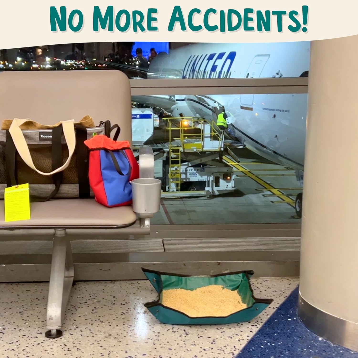 OutdoorBengal Travel Litter Box for Cats (3in1 Kit) – Foldable Litterbox + Litter Bag + Scooper (Portable Litter Box for Cat Traveling) Collapsible Litterbox for Car Travel with Cat, Camping, Plane