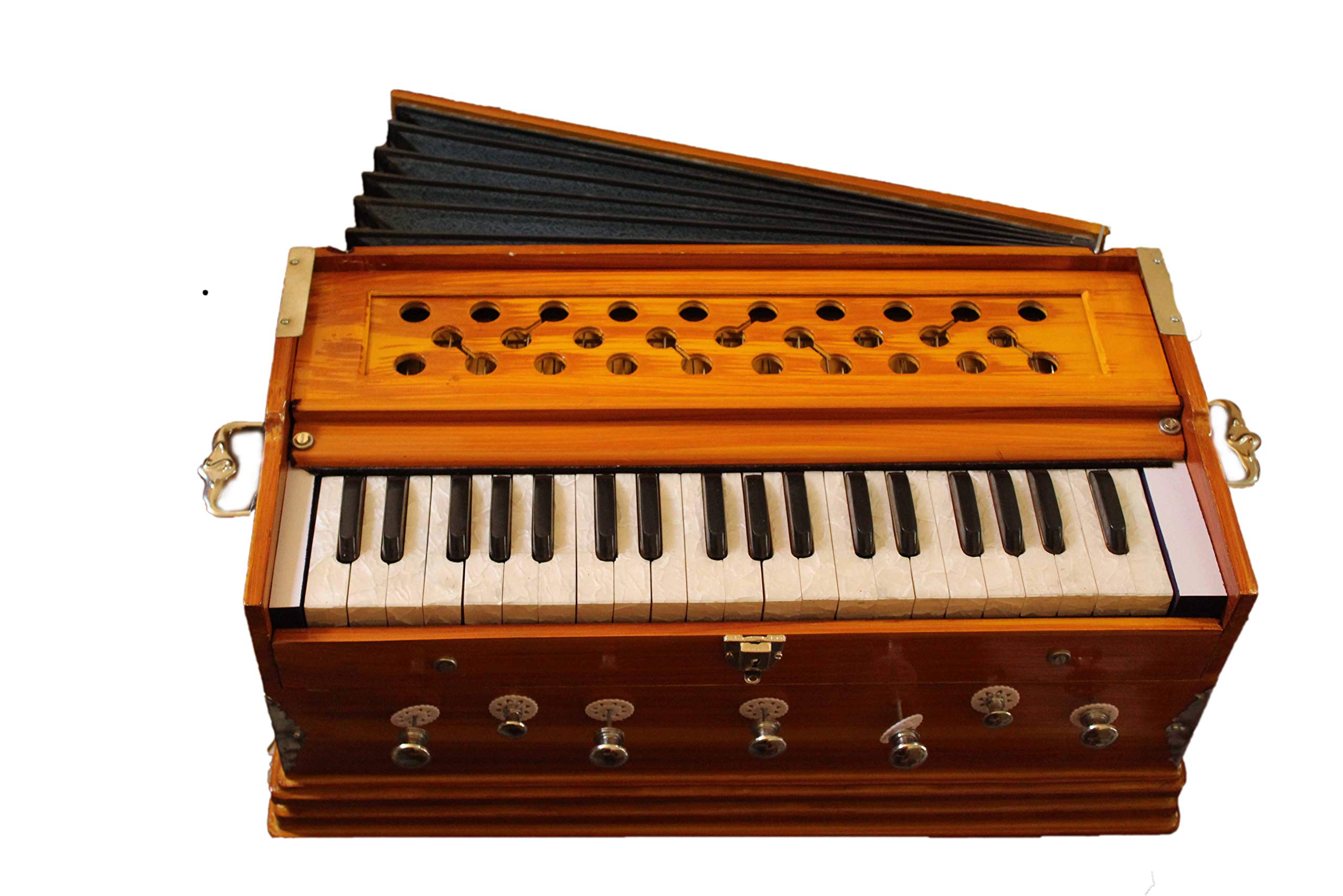 Harmonium- 7 Stoppers 7 Bellow 39 Sur Harmonium With High Male High Bass Sound Long Sustain Orignal Indian Music Art Instrument Classical Sound System Hard Key Sound With Free Bag