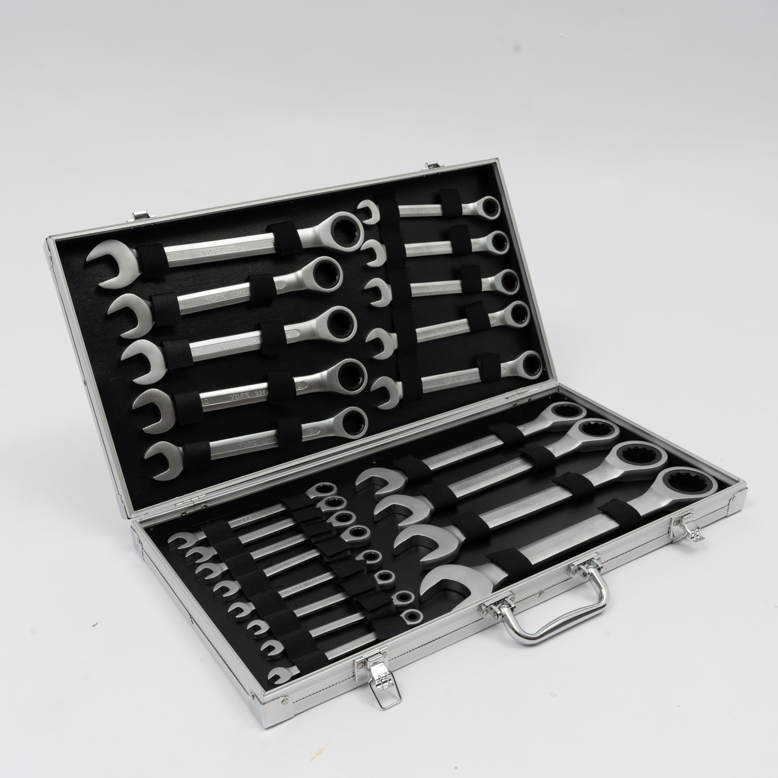 Juego de llaves de carraca de 22 piezas, 6-32 mm, juego de llaves combinadas para taller, industria, coche