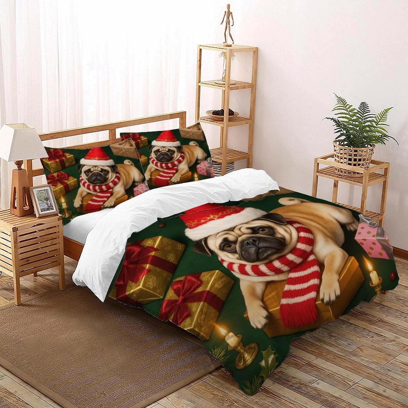 Housse de couette Noël chien pour sublimer la chambre