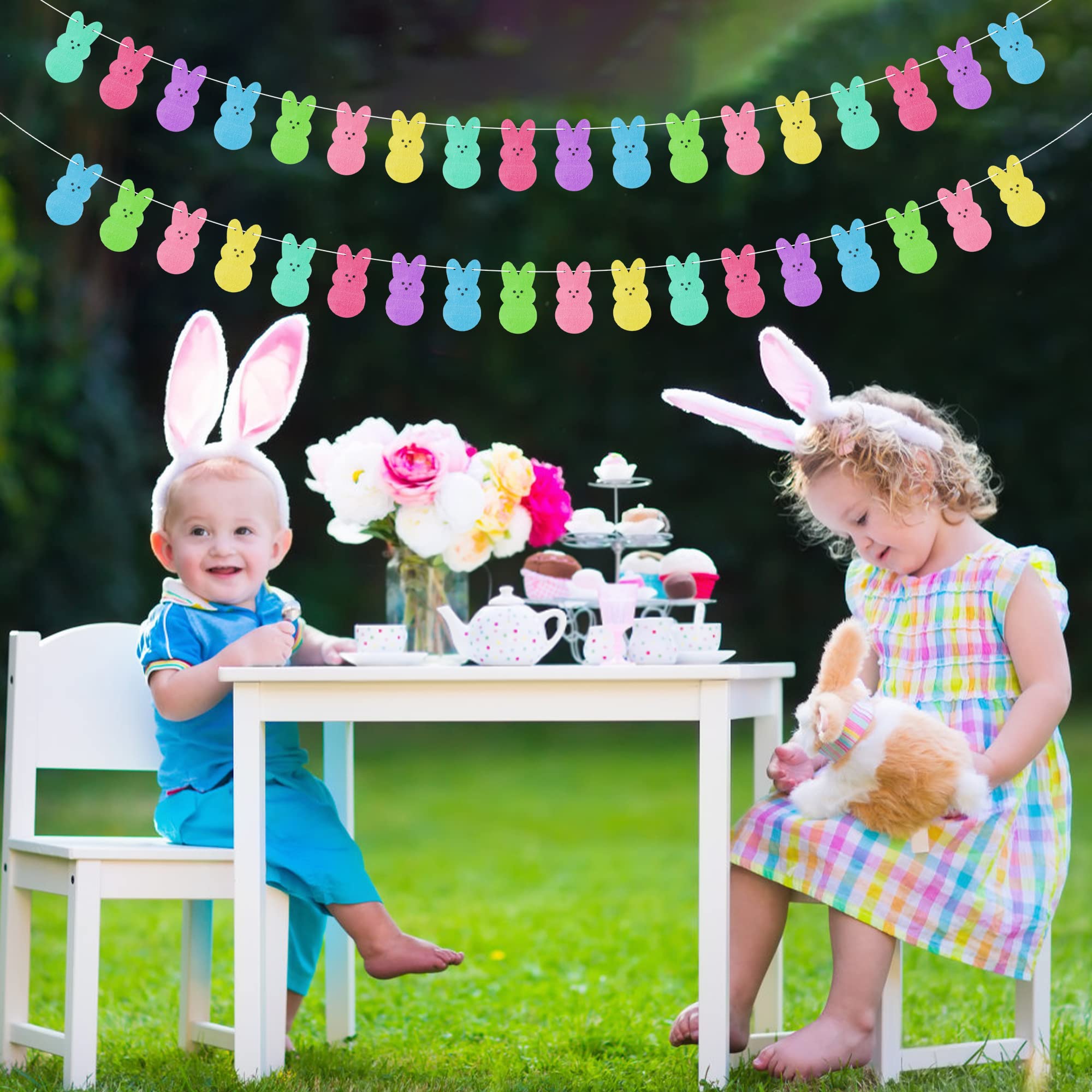 4-Piece Rabbit Easter Garland - Bunny Party Decorations For Easter Celebrations - View #6