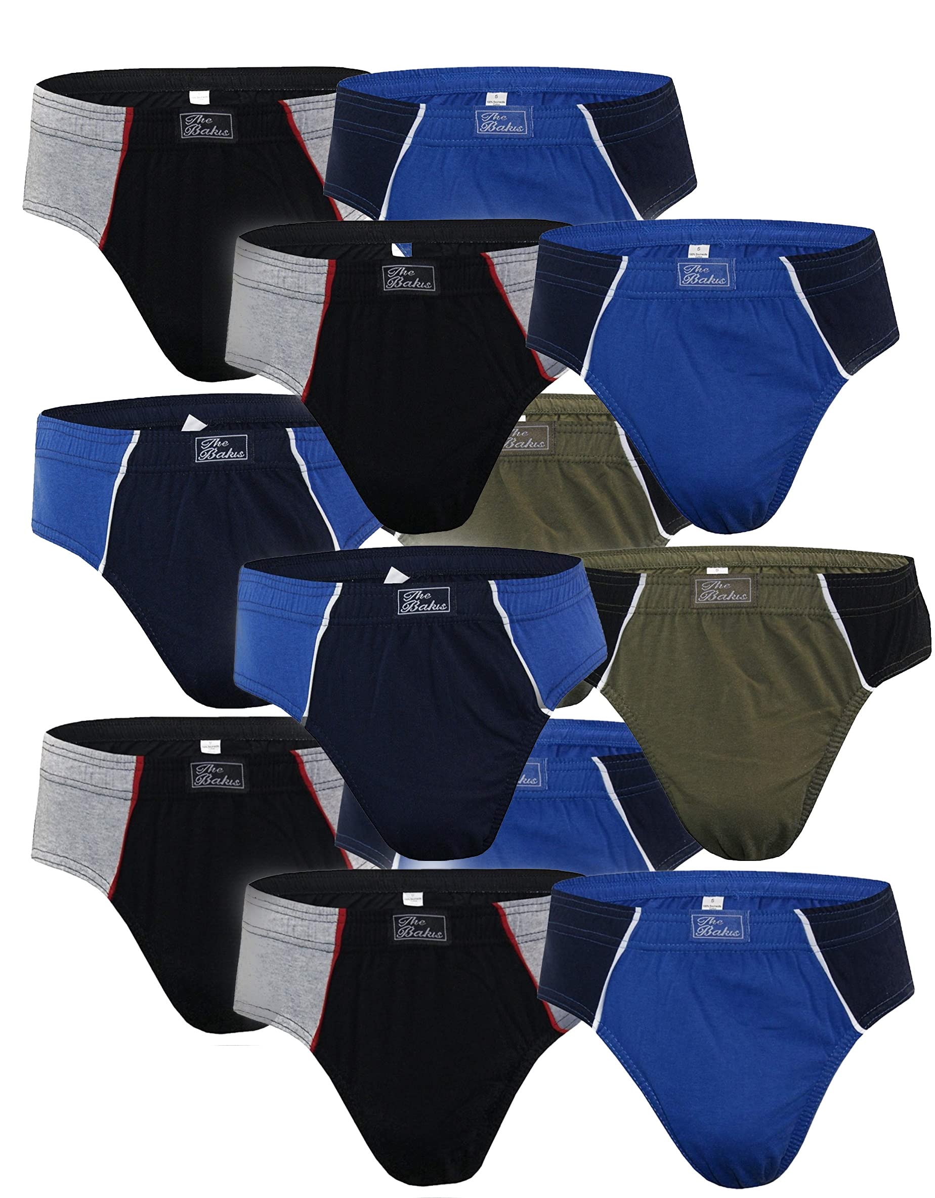 BestSale247 - Calzoncillos slip para hombre en paquetes de 3 unidades, 6 unidades, 12 unidades, 100 % algodón