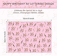 Vista 3 de Zayin Papel de regalo para cumpleaños número 30, 5 hojas de 27.6 x 19.7 in, color oro rosa, papel de regalo de feliz cumpleaños para niñas