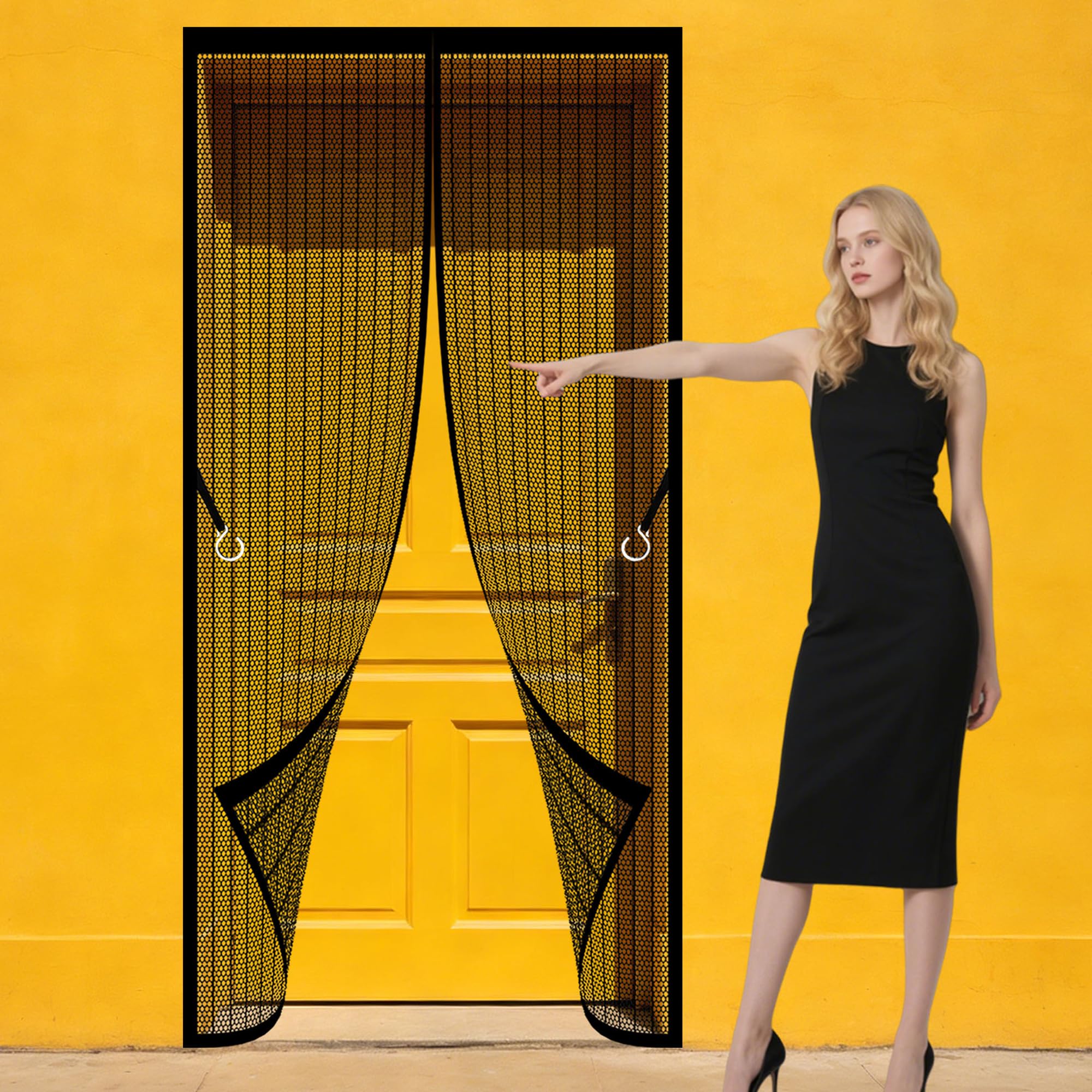 Taolitao Black Fly Screen Door 124 X 204 Cm Hundreds Of Sizes Door Fly Screen Curtain Magnetic Keeps Bugs Out Suitable For Patio Room Balcony Bedroom,