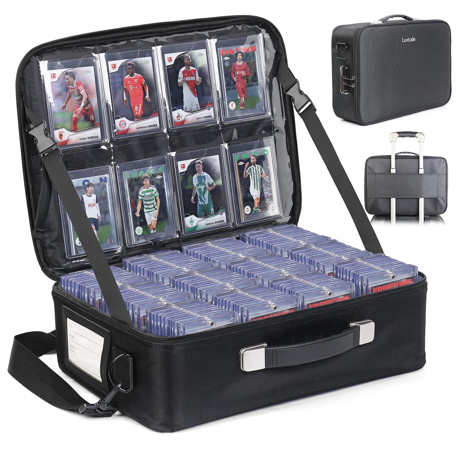 Luxtude Trading Card Storage Box w Adjustable Dividers Large Top Loader Card Storage w Combination Lock Baseball Sports