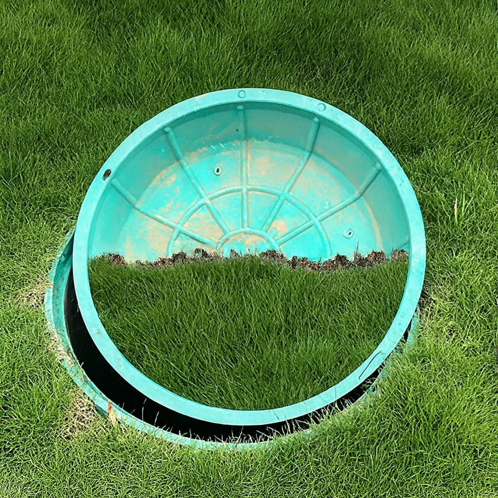 FCXWEVR Outdoor Resin Manhole Covers60cm Diameter Septic Tank Lids Concea Inspect Covers for Ln Park & Residential UsePack of 4