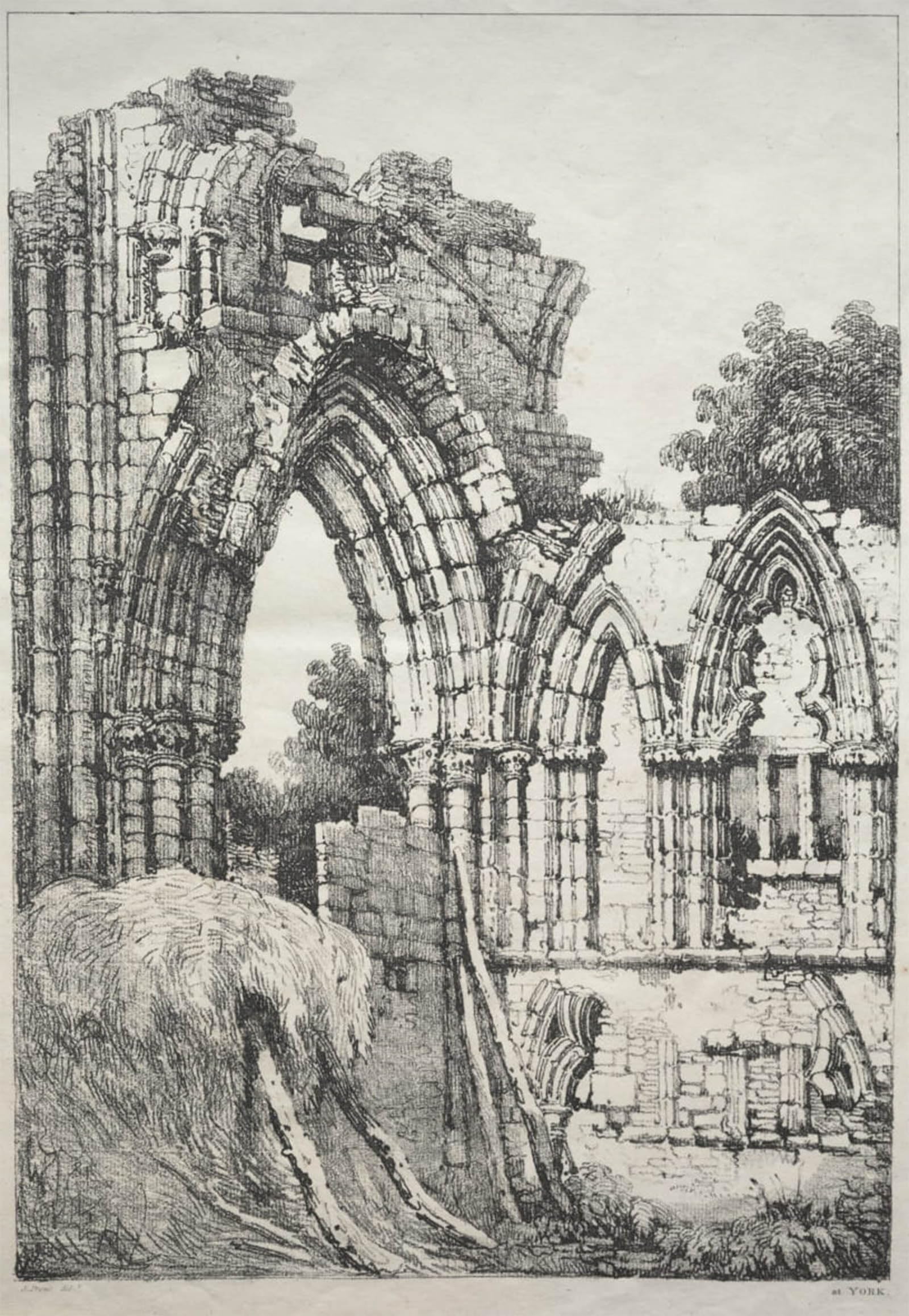 ARTXLXXBN Famous Painting Art Wall Decor Abstract Art Picture a Series of Ancient Buildings and Rural Cottages by Samuel Prout Animal Pictures for Home Decor 60x90cm