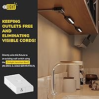 Vista 6 de GetInLight IN-0109-2-WH - Accesorio de iluminación LED giratorio de 2 niveles de color de 12 pulgadas, solo enchufable, regulable, certificación